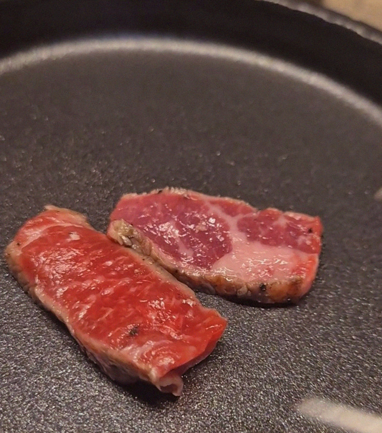 WOOARA Yeouido · premium marbled Hanwoo beef presented before grilling
