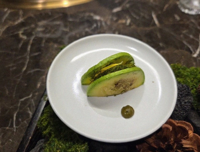 DAEBOJUNG City Hall · a plated course of Hanwoo beef