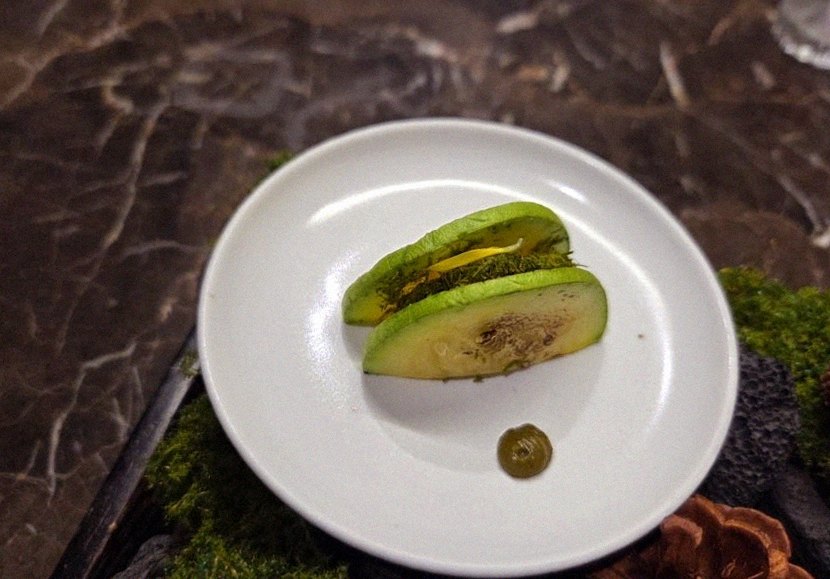 DAEBOJUNG City Hall · a plated course of Hanwoo beef