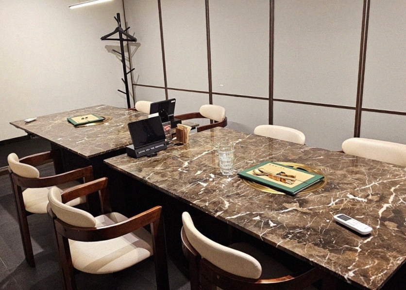 DAEBOJUNG City Hall · a private dining room — every table is a private room