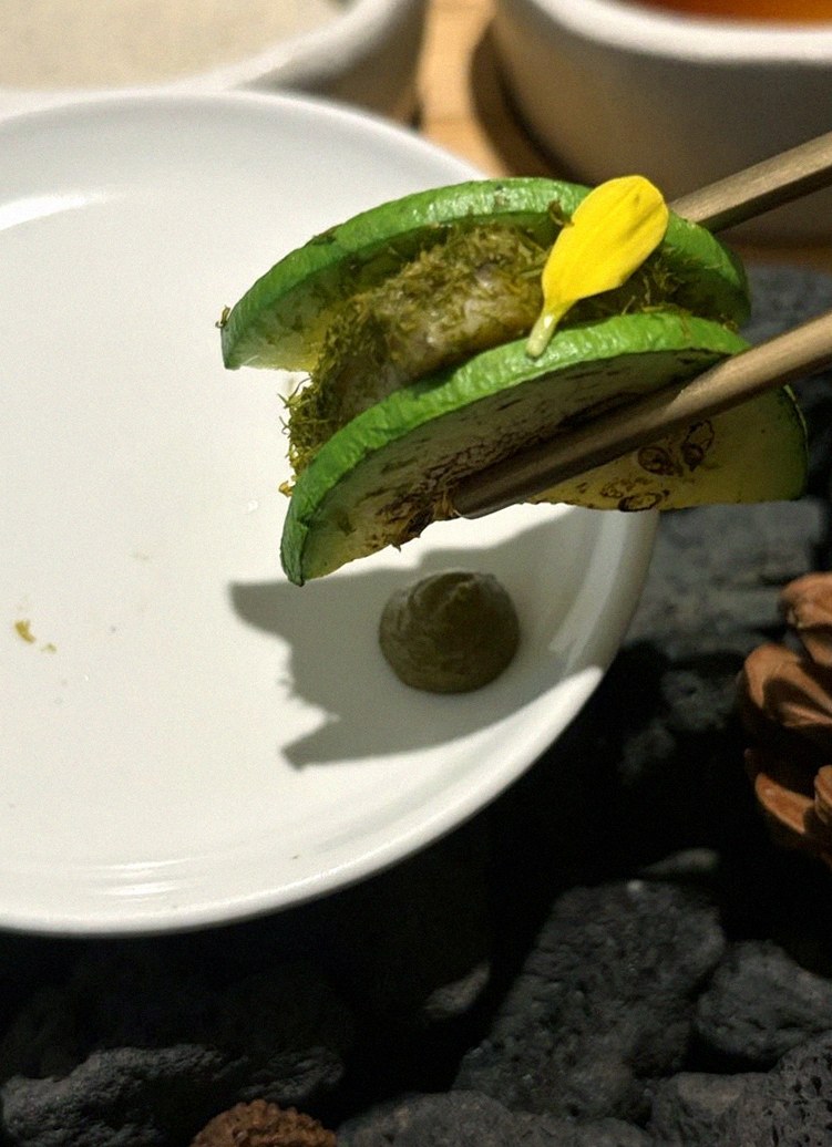 DAEBOJUNG City Hall · a plated course of Hanwoo beef
