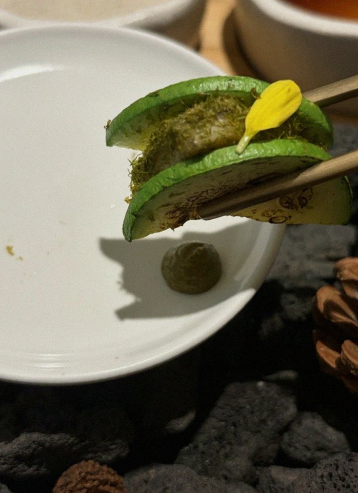 DAEBOJUNG City Hall · a plated course of Hanwoo beef