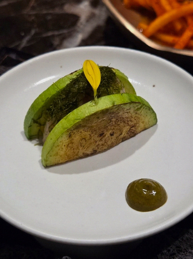 DAEBOJUNG Yeouido · a plated course of Hanwoo beef