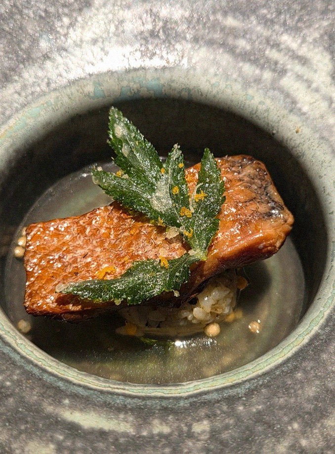 WOOARA Yeouido · a plated course of Hanwoo beef