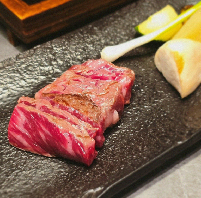 WOOHANA Yeouido · premium marbled Hanwoo beef presented before grilling