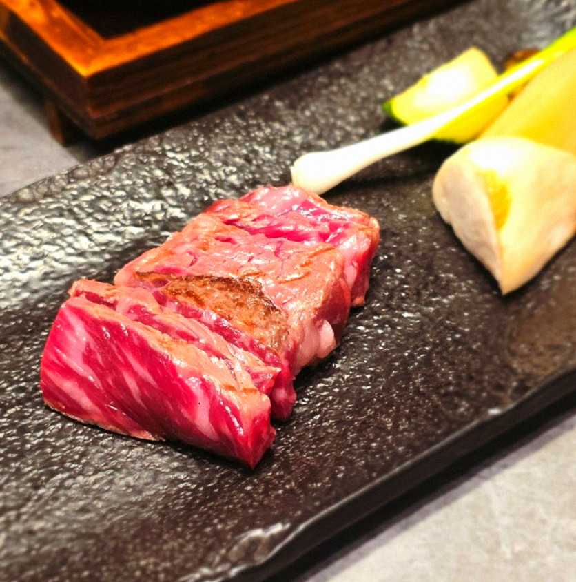 WOOHANA Yeouido · premium marbled Hanwoo beef presented before grilling