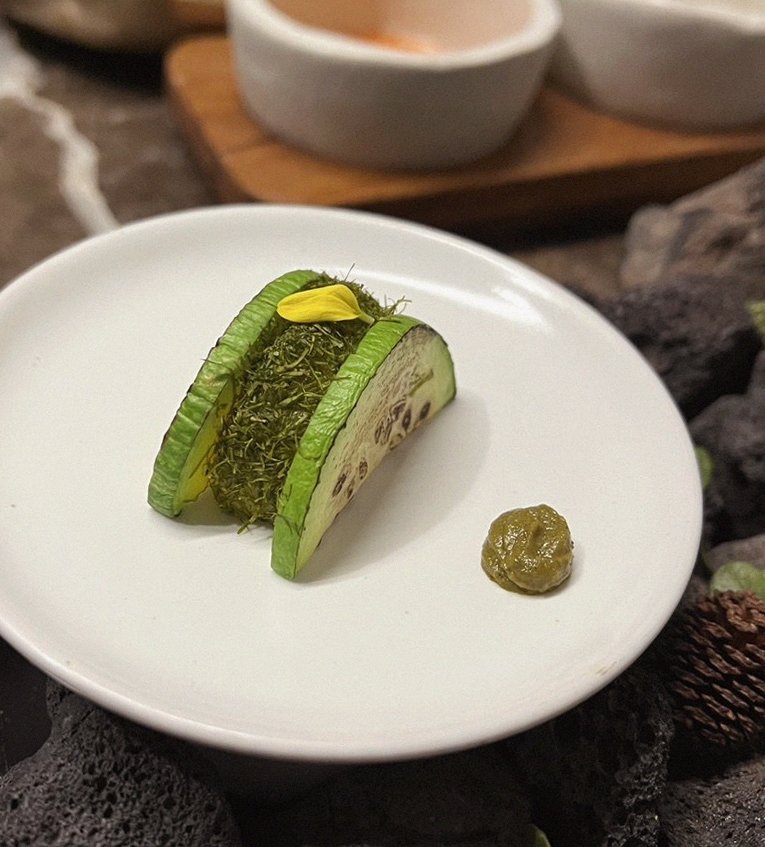 DAEBOJUNG City Hall · a plated course of Hanwoo beef