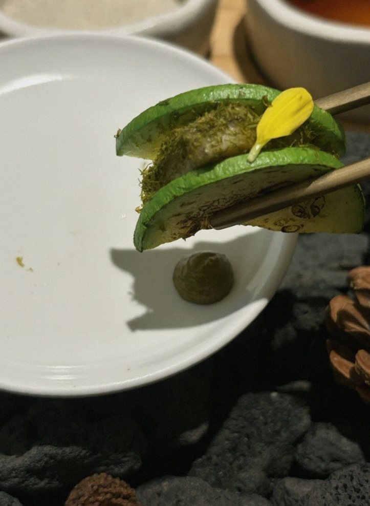 DAEBOJUNG City Hall · a plated course of Hanwoo beef