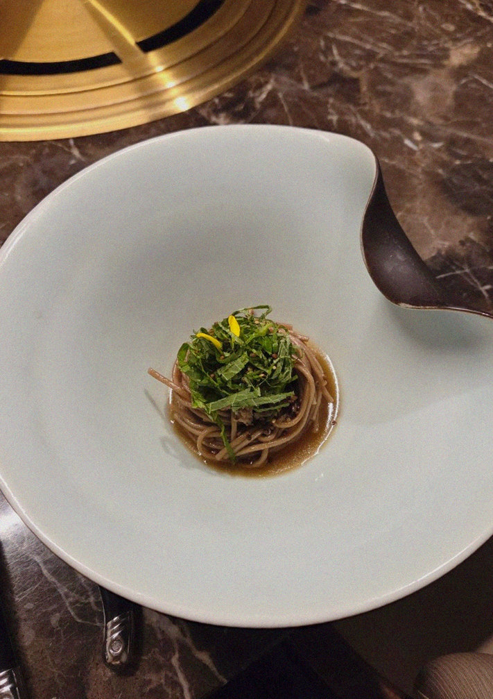 DAEBOJUNG City Hall · a plated course of Hanwoo beef