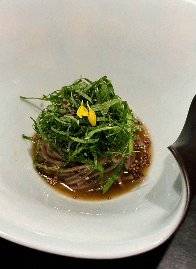 DAEBOJUNG Yeouido · a plated course of Hanwoo beef
