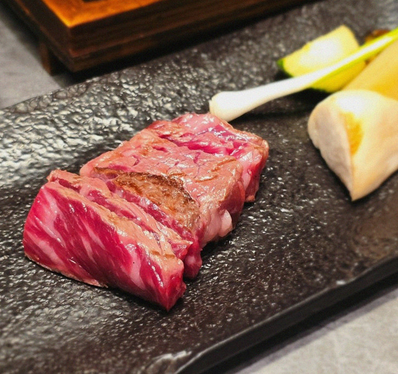 WOOHANA Jonggak · premium marbled Hanwoo beef presented before grilling