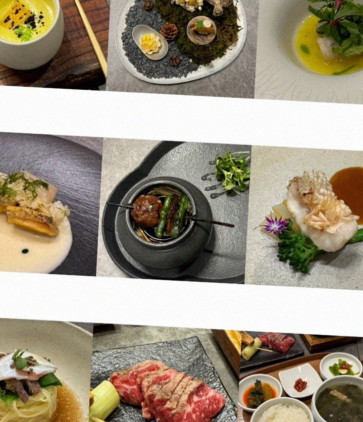 GOWOOGA Gwanghwamun · seafood course served alongside the beef