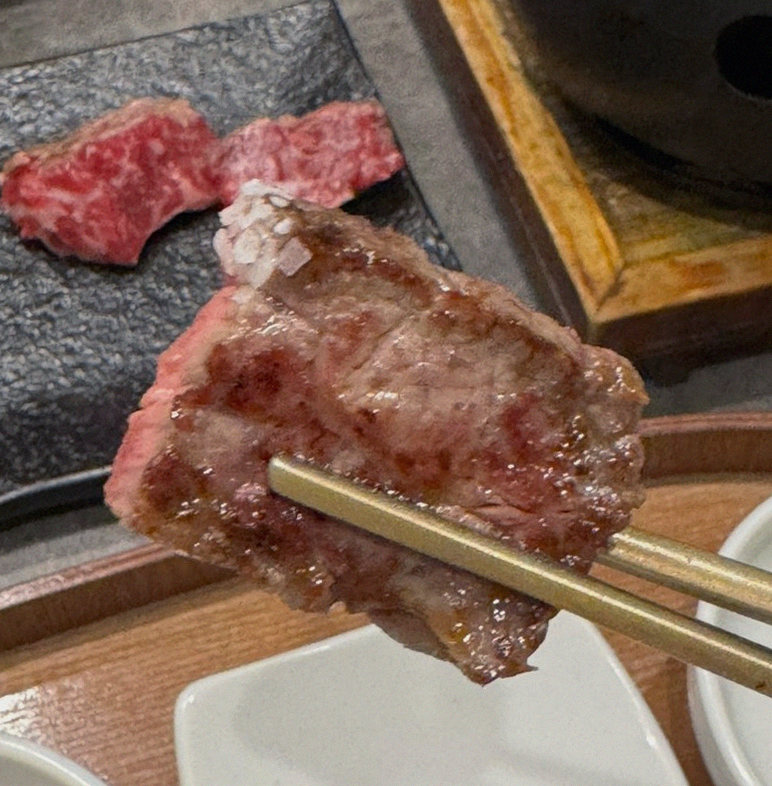 GOWOOGA Gwanghwamun · premium marbled Hanwoo beef presented before grilling